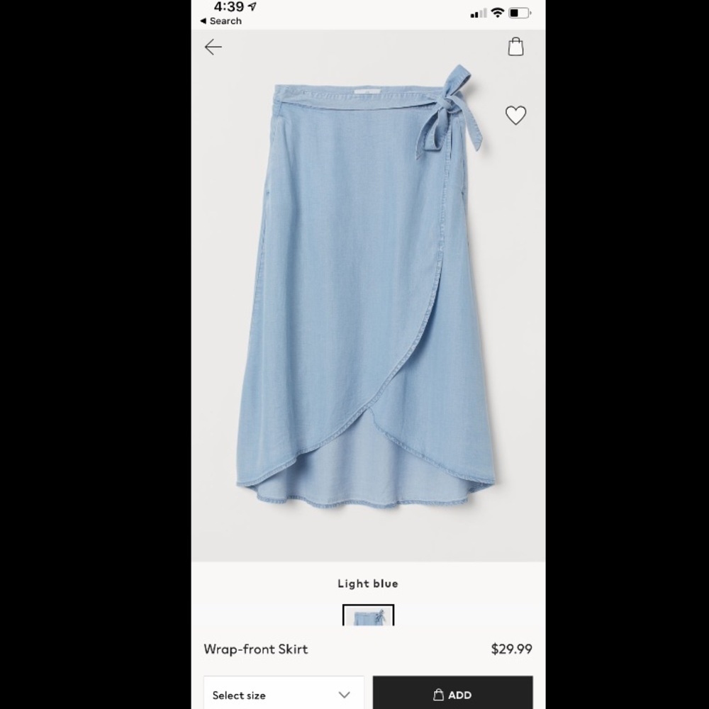 H&M Front Wrap Skirt Never worn!